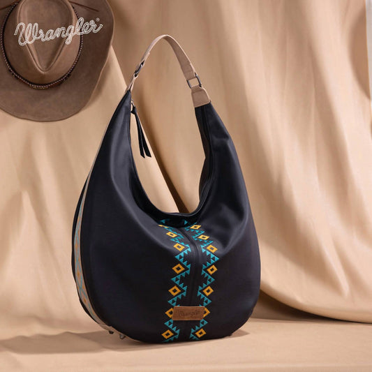 Wrangler - Aztec Embroidered Large Hobo Bag