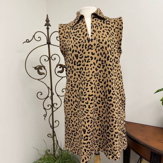 Entro - Women's Leopard Print Sleeveless Mini Dress - Plus