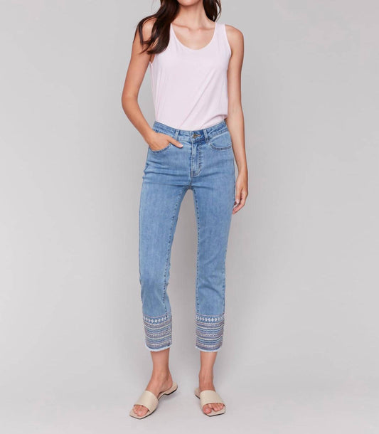 Charlie B - Briana Embroidered Hem Jean