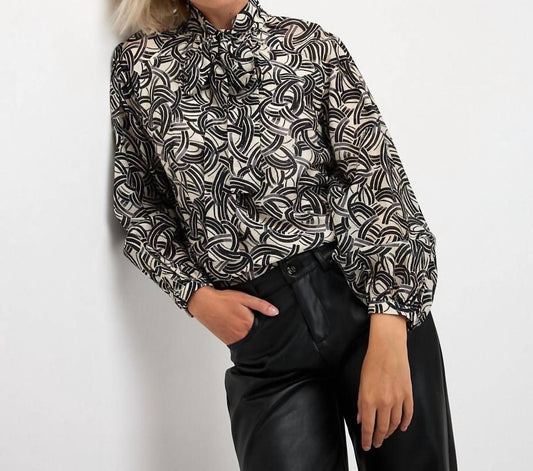 Esqualo - Button Up Print Blouse