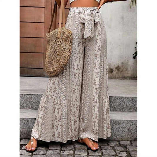 Wholesalesir - Flowy Wide Leg Pants With Tie Waist