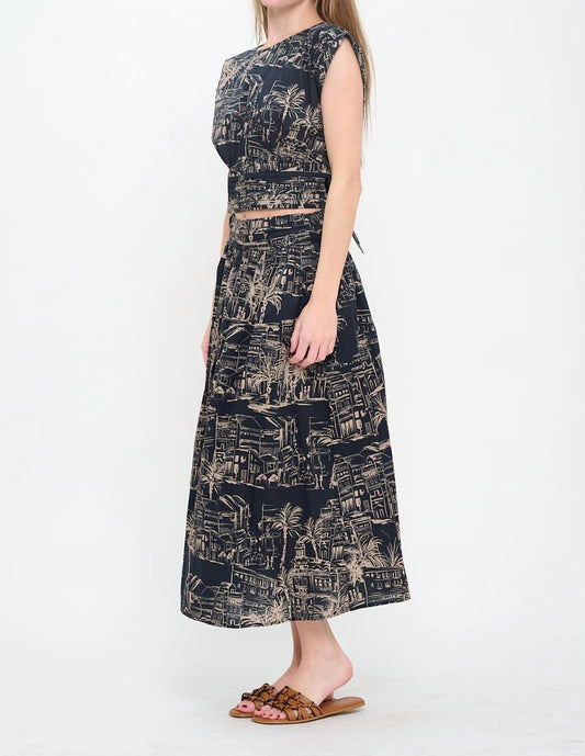 Meet Me In Santorini - Santorini Sketch Top And Skirt Set
