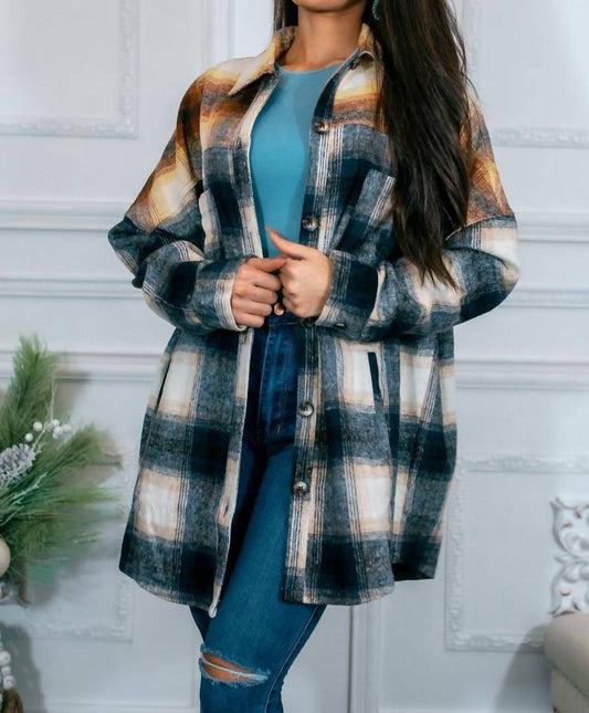 Surelymine - Warmest Walk Oversized Plaid Shacket