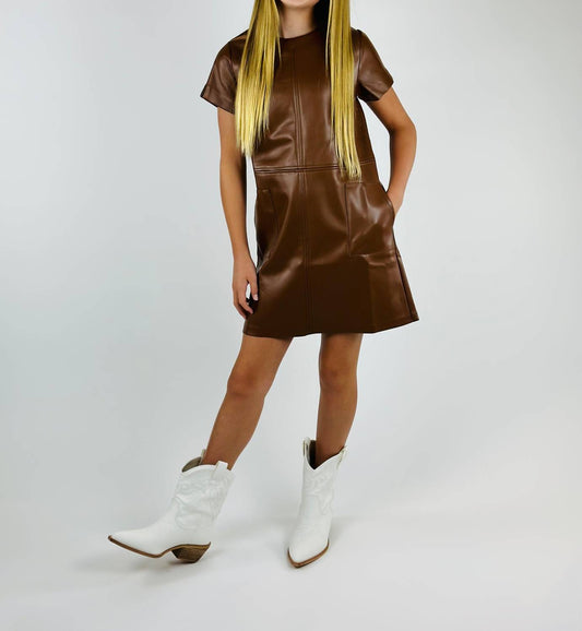 Tractr - Girls' Faux Leather Dress
