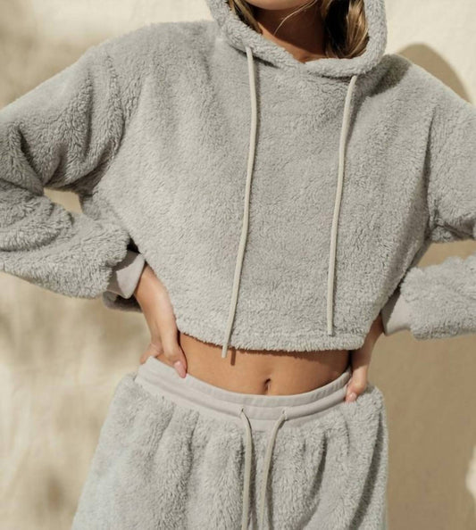Papermoon - Fuzzy cropped hoodie and short set