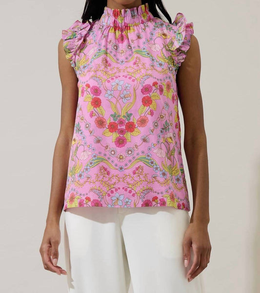 Sugarlips - Ramsie Floral Zoie Ruffle Top