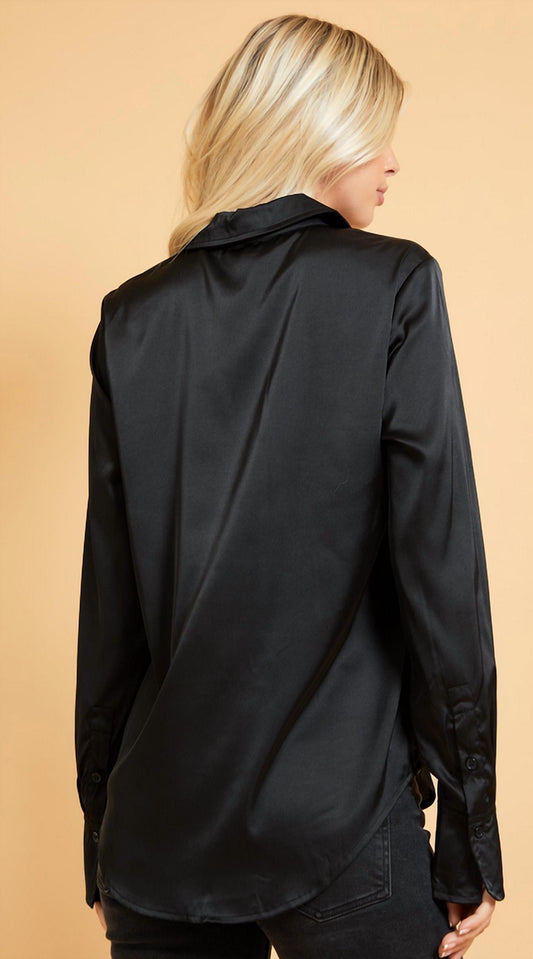 Glam - Brooklyn Buttondown Collared Shirttail Hem Shirt