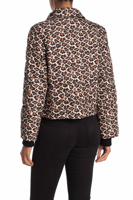 Diane Von Furstenberg - Leopard Print Down Quilted Puffer Jacket