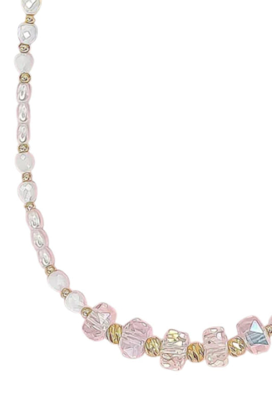 Treasure Jewels - Women's Clearly In Love Pearl Crystal Beaded Necklace
