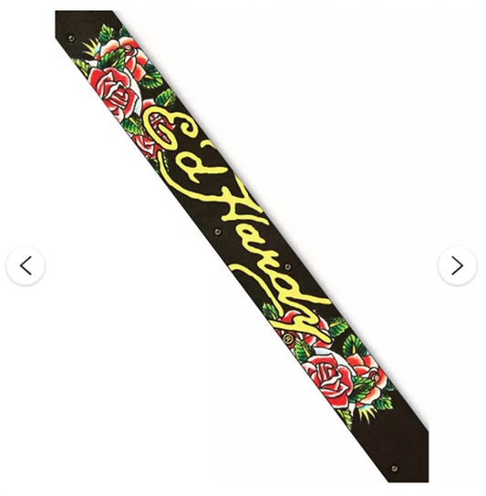 Ed Hardy - Men's Skulls And Roses Studded Belt