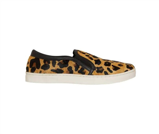 Myra - Women's Leather Leopard Hair On Hide Slip On Sneakers
