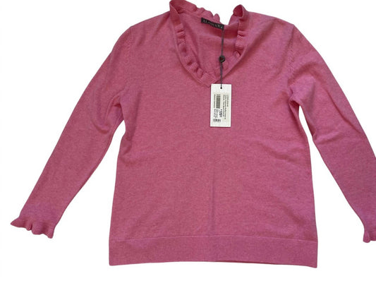 Alashan Cashmere - Women's Ruffle V Neck Sweater