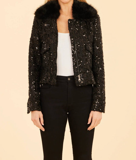 Dolce Cabo - TRIMMED SEQUIN JACKET
