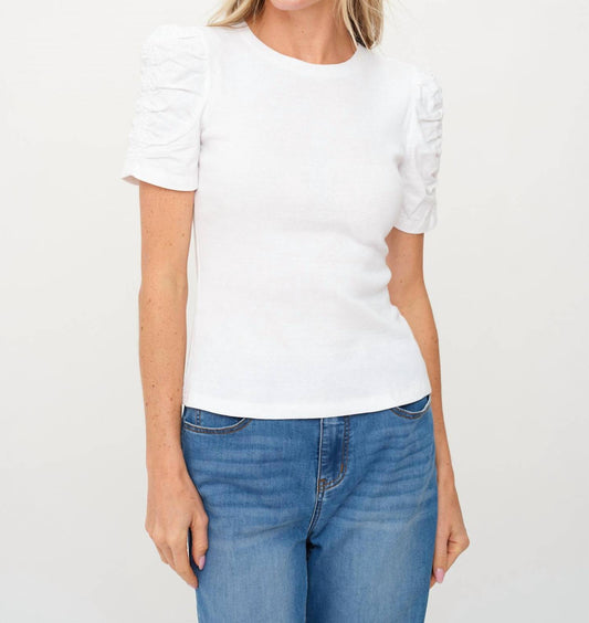 Six/Fifty - Alexandria Ribbed Ruched Sleeve Top