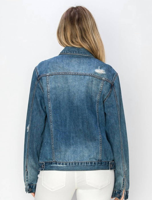 Risen - Relaxed Fit Vintage Denim Jacket - Plus