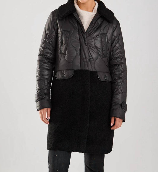 Fdj - long mixed media PU Coat