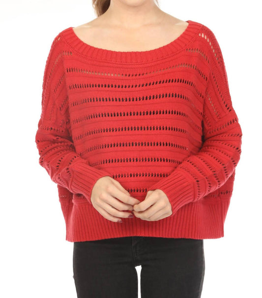 Planet By Lauren G. - Loomed Boatneck Sweater