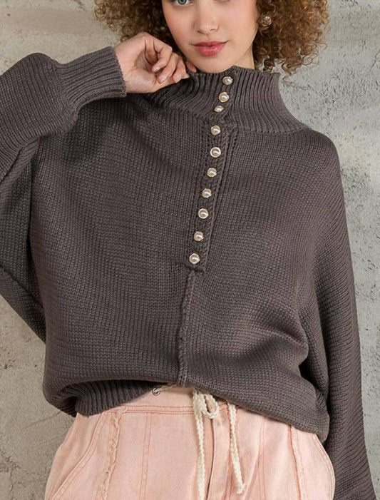 Pol - Pearl Button Sweater