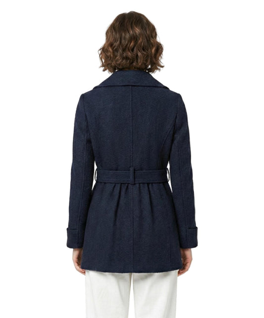 Tulle - Double Breasted Coat with Shawl Collar