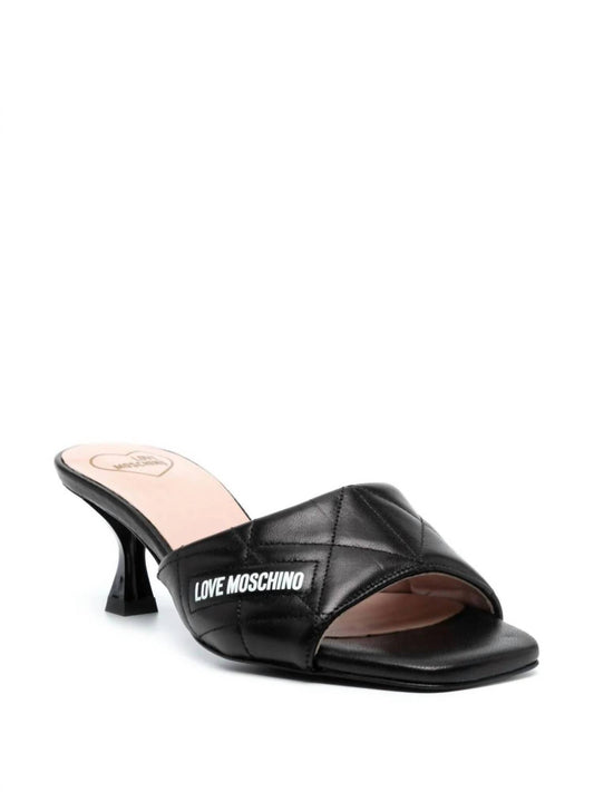 Moschino - Women's Quilted Leather Heeled Sandals