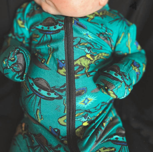 2Flyco - Boy's Ranky Roar Zip Up Footie