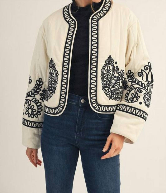 Jodifl - Embroidered Round Neck Jacket