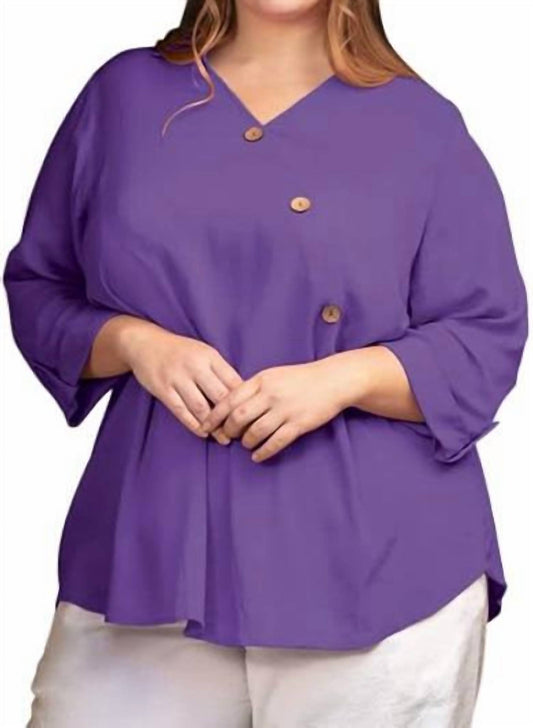 On The Plus Side - Madison 3/4 Sleeve Blouse - Plus