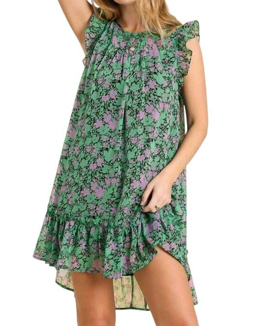 Umgee - Floral Flutter Sleeve Dress