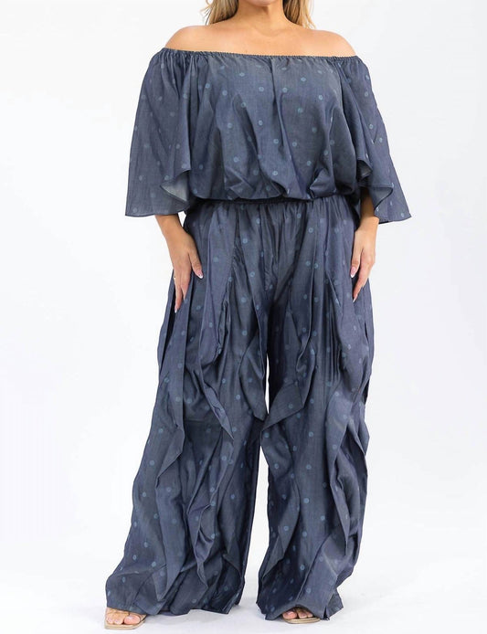 Karen T Design - Off Shoulder Top And Pleated Trouser Set