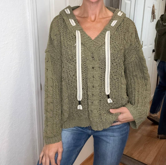 Pol - Crystal Chenille Hooded Sweater