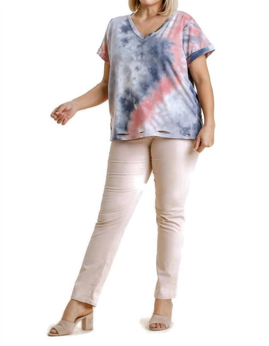 Umgee - Distressed Tie Dye Top