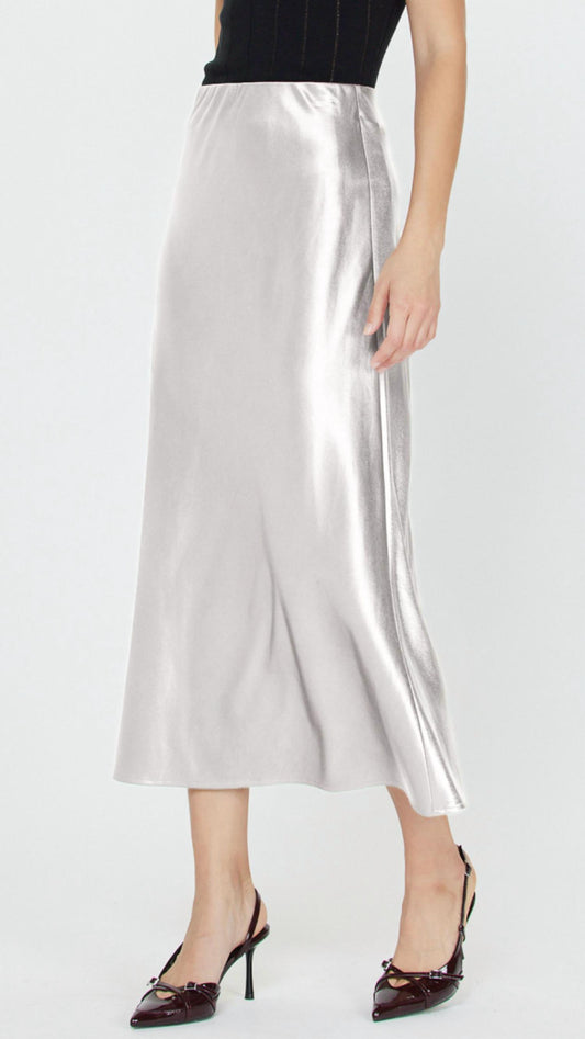 Current Air - Metallic Silk Midi Skirt