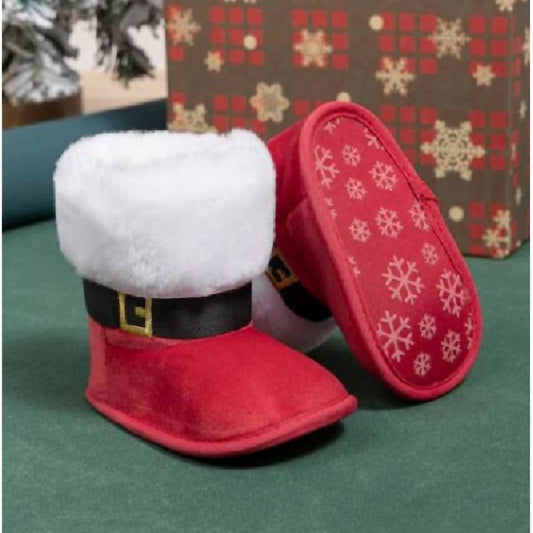 Kidscharm - Girls Faux Suede Santa Baby Boots