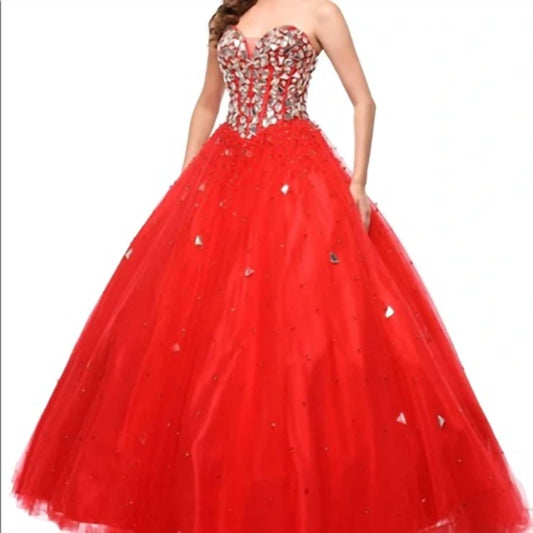 Karishma Creations - Beaded Mirror-work Bodice Ball Gown
