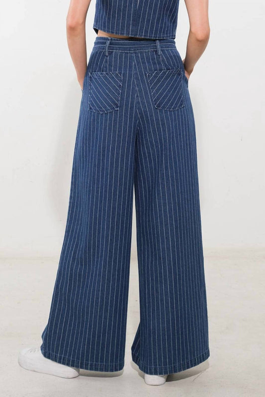 Flying Tomato - Striped Denim Pant
