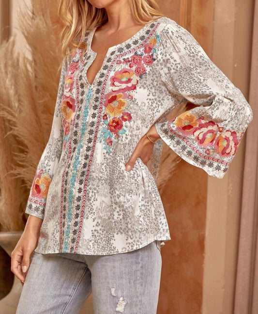 Andree By Unit - South Beach Embroidered Leopard Top