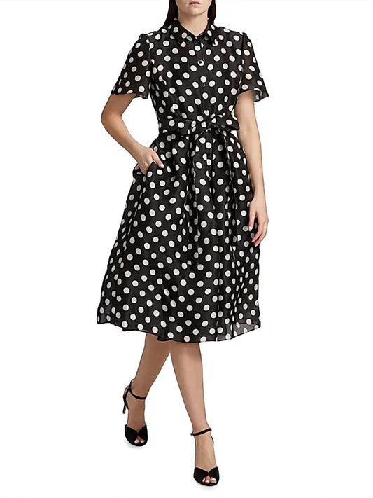 Carolina Herrera - Women's Polka Dot Midi Shirt Dress