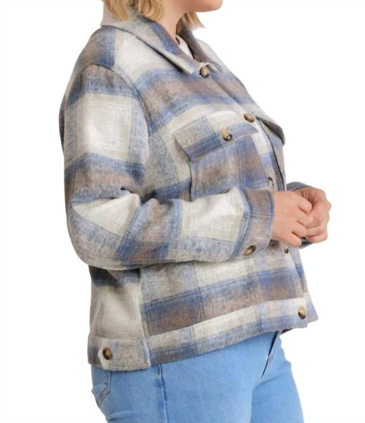 Umgee - Brushed Twill Cropped Shacket -plus