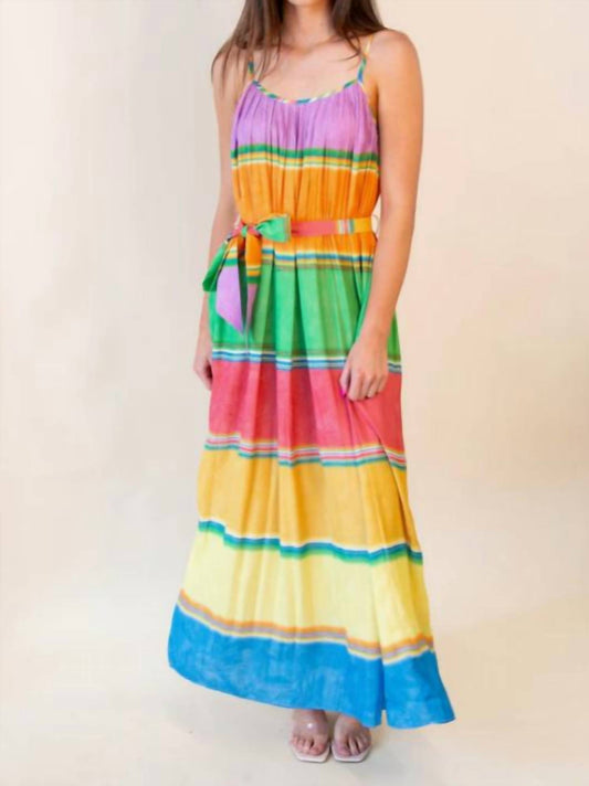 Current Air - COLOR BLOCKING PLEATED CAMI MIDI DRESS