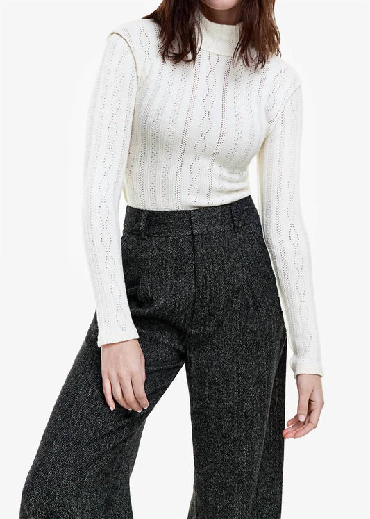 Smythe - Pointelle Knit Turtleneck Top