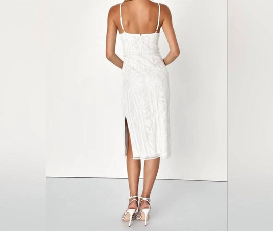 Lulus - Women's Alluring Interest Sequin Embroidered Sleeveless Midi Dress