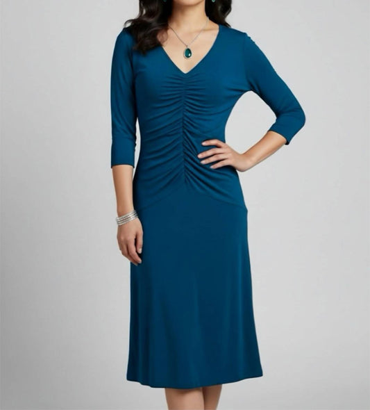 Nue By Shani - Built In Shapewear Ruched Dress