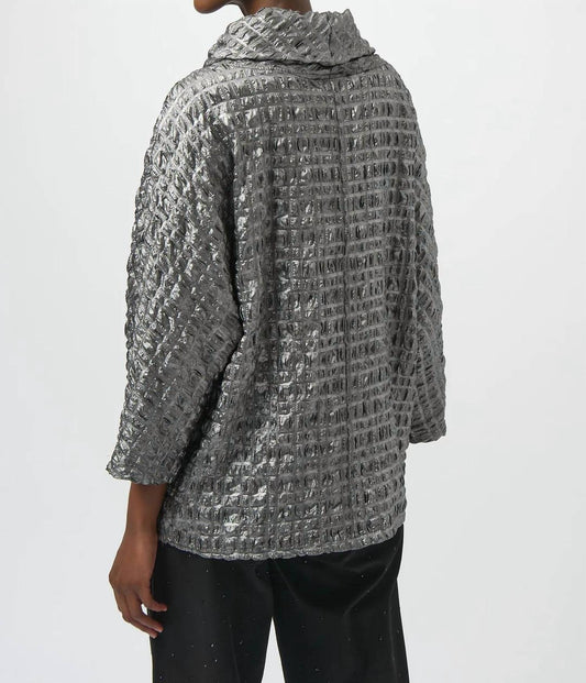 Joseph Ribkoff - Foiled Cowl Neck 3/4 Dolman Sleeves Top