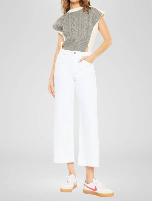 Kancan - High Rise Crop Wide Leg Jeans
