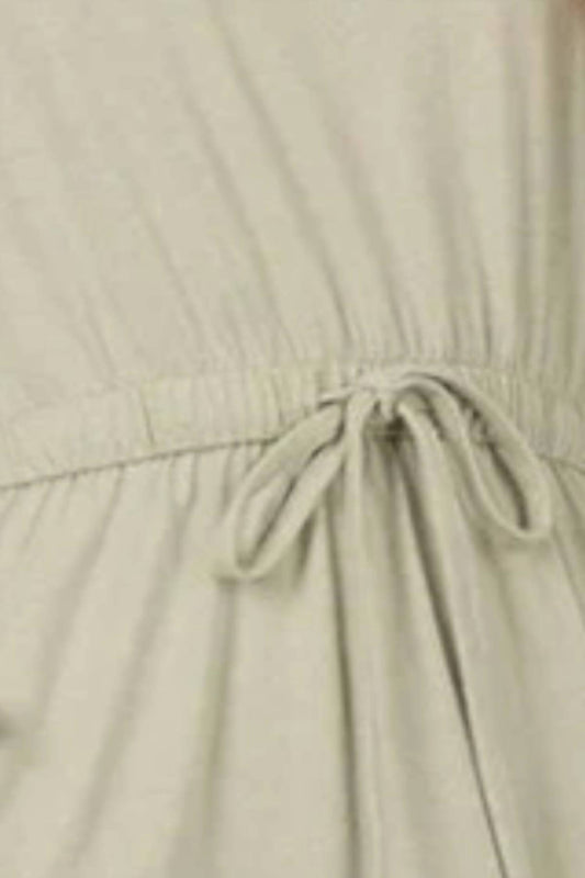 Zenana - Drawstring Waist Curved Hem Dress