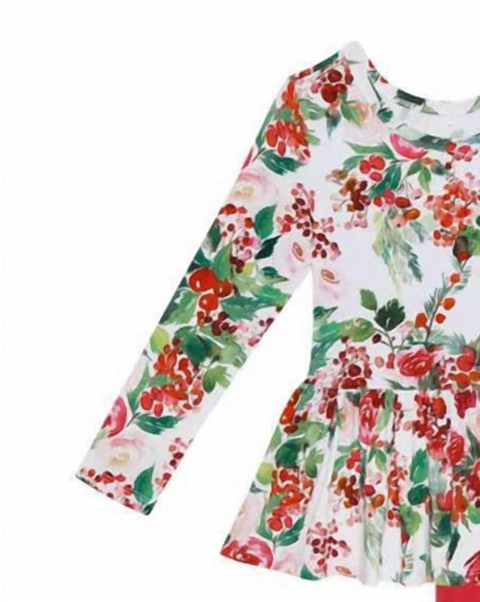 Posh Peanut - Little Girl's Long Sleeve Peplum Top And Bell Bottoms Set