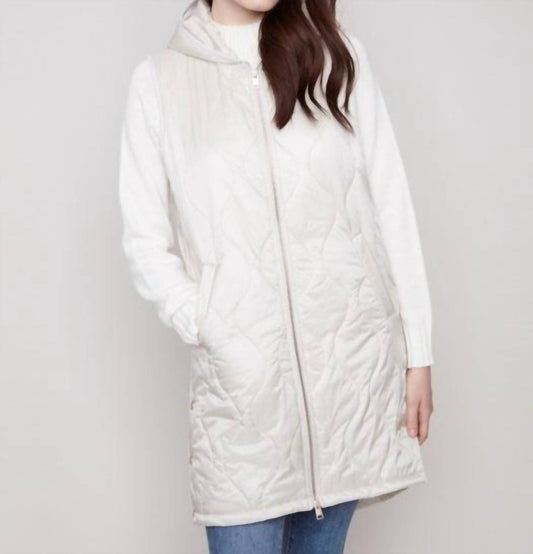 Charlie B - Pearlized Long Hooded Vest