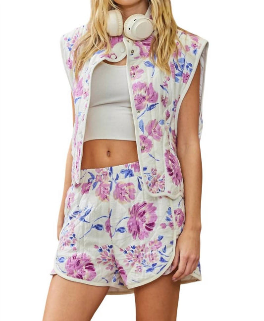 Illa Illa - Darla Quilted Escalloped Edge Vest & Short Set