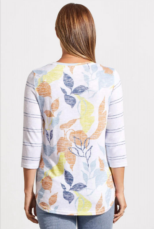 Tribal - Three Fourth Sleeve Mixed Print Top