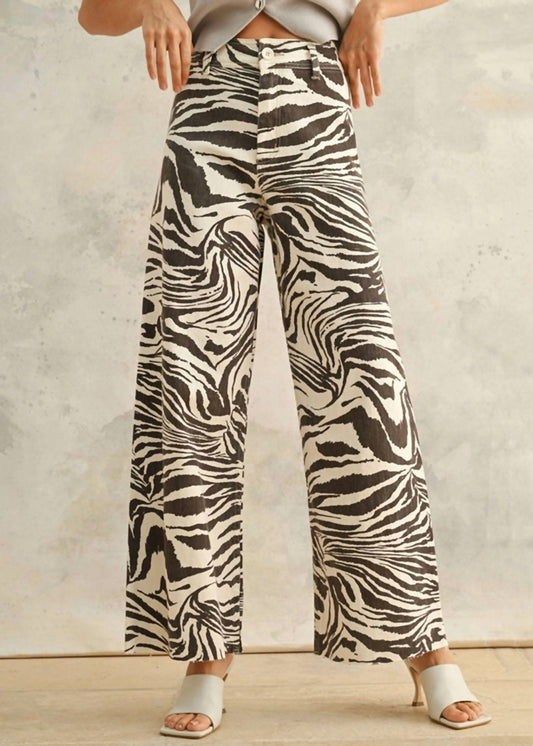 Miou Muse - Zebra Print Stretch Jean